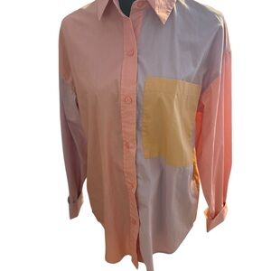 Abercrombie & Fitch Peach Button-Up Shirt nwt women XS